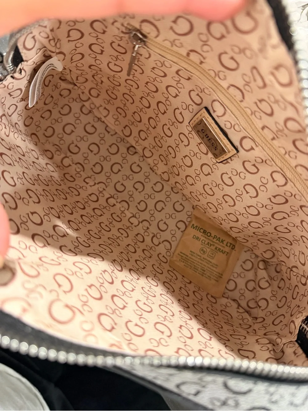 Guess Neutral Logo Crossbody Bag in Beige